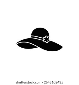Sunhat with Wide Brim and Flower Side for Elegant Summer Style