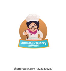 Sunidhi's bakery vector mascot logo template. 