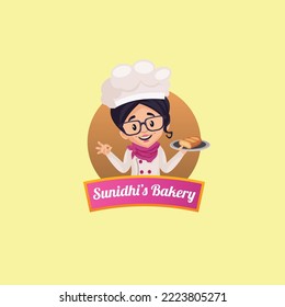 Sunidhi's bakery vector mascot logo template. 