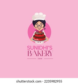 Sunidhi's bakery vector mascot logo template. 