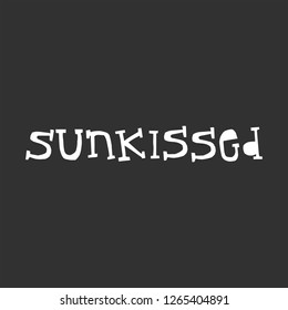 Sunkissed - fun lettering summer phrase cut out of paper in scandinavian style. Vector illustration.
