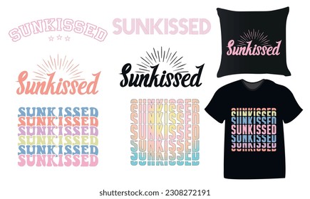 sunkissed retro sublimation summer designs bundle for t-shirts, cards, frame artwork, phone cases, bags, mugs, stickers, tumblers, print, etc.