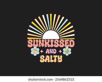 Sunkissed and salty retro beach vibes and summer fun t shirt design