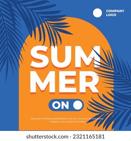 Sun-kissed season, summer poster template. Captivating design and lively colors, world of warmth, relaxation, and adventure. 