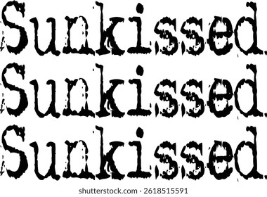 Sunkissed Typography T-shirt Design, Beach T-shirt Design, summer retro boho design, Vintage Distressed, vector file, silhouette file, typewriter