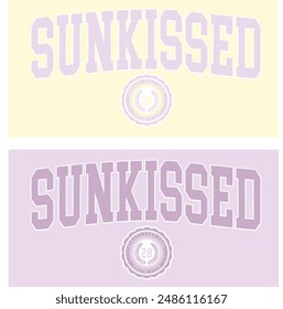 Sunkissed Varsity Slogan Grafik für T-Shirt