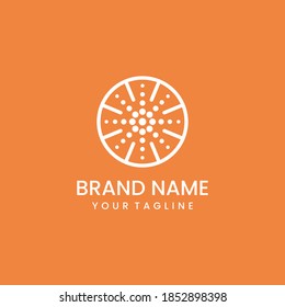 Icono de diseño de logo Sunkist o naranja con estilo moderno se ve elegante, limpio y visual. Plantilla de etiqueta de vitamina C.