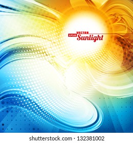 Sunlight. Abstract artistic background. Vector