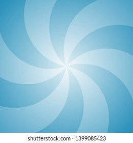 Sunlight abstract background. Bright blue color burst background. Vector illustration. Sun beam ray sunburst pattern backgdrop. Retro circus placard or poster