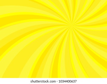Sunlight abstract background. Bright yellow color burst background. Vector illustration. Sun beam ray sunburst pattern background. Retro bright backdrop.