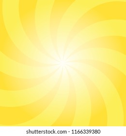 Sunlight abstract background. Bright yellow color burst background. Vector illustration. Sun beam ray sunburst pattern background. Retro bright backdrop.