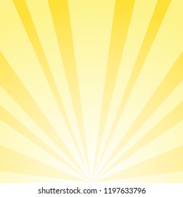 Sunlight abstract background. Bright yellow color burst background. Vector illustration. Sun beam ray sunburst pattern background. Victory, festival poster bright backdrop. starburst wallpaper