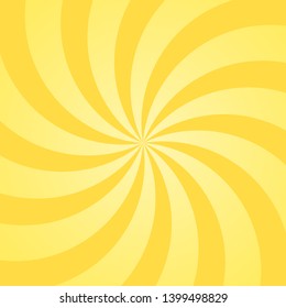 Sunlight abstract background. Bright yellow color burst background. Vector illustration. Sun beam ray sunburst pattern background. Retro bright backdrop.