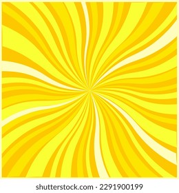 Sunlight abstract background. Bright yellow color burst background. Vector illustration. Sun beam ray sunburst pattern background. Retro bright backdrop.