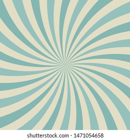 Sunlight abstract background. faded blue and beige color burst background. Vector illustration. Sun beam ray sunburst pattern background. Retro circus backdrop.