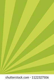 Sunlight abstract background. Green color burst background. Vector illustration. Sun beam ray sunburst pattern background. Summer bright backdrop. Down angle burst center