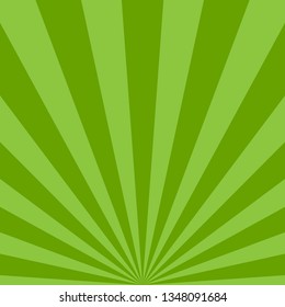 Sunlight abstract background. Green color burst background. Vector illustration. Sun beam ray sunburst pattern background. Summer bright backdrop. 