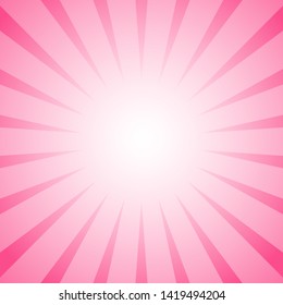 Sunlight abstract background. Pink color burst with highlight background. Raster illustration. Sun beam ray sunburst pattern background. Retro bright backdrop.  starburst wallpaper