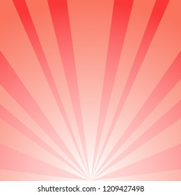  Sunlight abstract background. red color burst background. Vector illustration. Sun beam ray sunburst pattern background. Retro circus backdrop. Down, bottom burst center