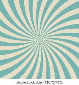 Sunlight abstract background. turquoise and beige color burst background. Vector illustration. Sun beam ray sunburst pattern background. Retro backdrop.