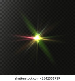 Sunlight, abstract special effect. Light effect set. Glowing isolated color transparent light effect set, lens flash, explosion, glitter, glitter, glitter, dust, line, solar flare, glitter and stars