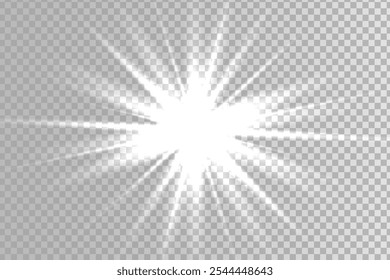 Sunlight, abstract special effect. Set of effects "Light". Glowing isolated colored transparent light set, lens flare, explosion, sparkle, sparkle, sparkle, dust, line, sun flare, sparkle and stars