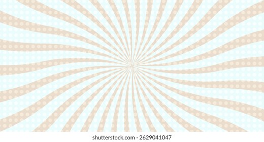 Sunlight abstract wide background. faded blue,white  and beige color burst background. Vector illustration. Sun beam ray sunburst pattern background. Retro circus backdrop.