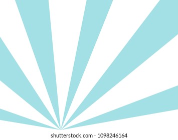 Sunlight asymmetric background. blue and white color burst background. Vector illustration. Sun beam ray sunburst pattern background. Retro bright backdrop. Sunny day.