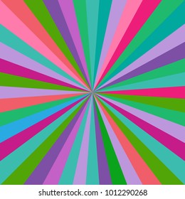 Sunlight  background. Bright multicolor burst background. Fantasy Vector illustration. Magic Sun beam ray sunburst pattern background. Crazy circus bright backdrop.