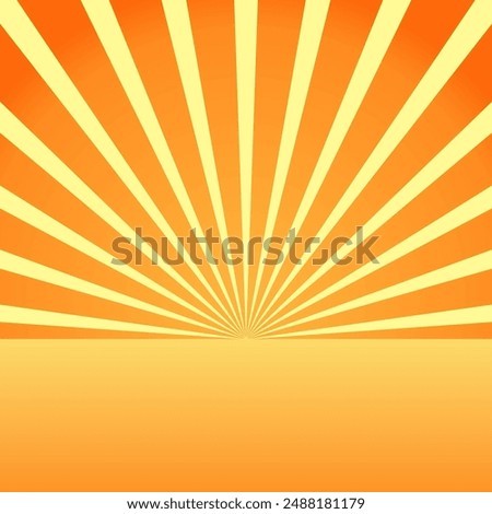 sunlight background. orange rays background comes with blank part
