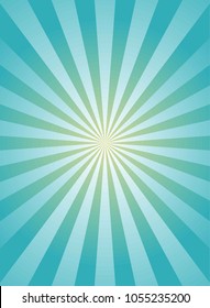 Sunlight  background. Powder blue color burst background with yellow highlight. Fantasy Vector illustration. Magic Sun beam ray sunburst pattern background. Retro circus backdrop.  starburst wallpaper