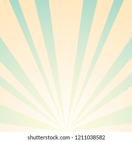 Sunlight  background. Powder blue color burst background with yellow highlight. Fantasy Vector illustration. Magic Sun beam ray sunburst pattern background. Retro circus backdrop.  starburst wallpaper