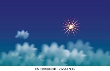 sunlight blue sky vector illustration.