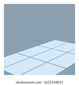 Sunlight is casting geometric shapes on an empty room floor