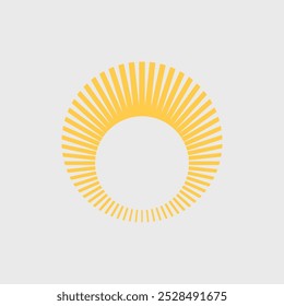 Sunlight Circular Rays Asymmetric Lines Solar Icon Symbol Logo for Tech Brand Kit Template