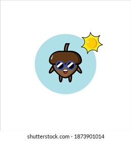 Sunlight cute coco bean mascot illustration design