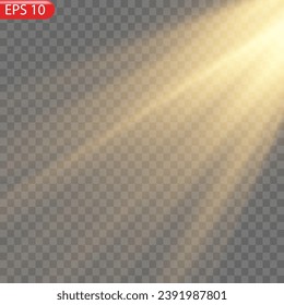 Sunlight. The effect of lightning and lighting, set of zippers, thunderstorm and lightning, symbol of natural strength or magic, light and shine, abstract, electricity and explosion, vector illustrati