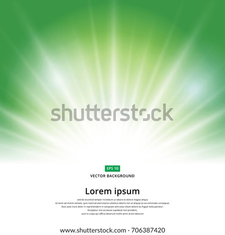 sunlight effect sparkle on green background christmas with copy space. Abstract vector illustration