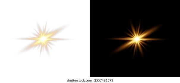 Sunlight with glare effect on transparent background. Superimposition of light, sun rays, transition, light, lens, glare in PNG format. PNG sunlight with light glare .