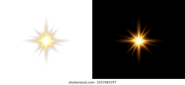 Sunlight with glare effect on transparent background. Superimposition of light, sun rays, transition, light, lens, glare in PNG format. PNG sunlight with light glare .