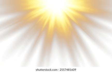 Sunlight with glare effect on transparent background. Superimposition of light, sun rays, transition, light, lens, glare in PNG format. PNG sunlight with light glare .