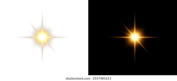 Sunlight with glare effect on transparent background. Superimposition of light, sun rays, transition, light, lens, glare in PNG format. PNG sunlight with light glare .