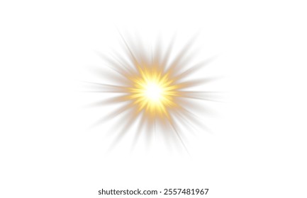 Sunlight with glare effect on transparent background. Superimposition of light, sun rays, transition, light, lens, glare in PNG format. PNG sunlight with light glare .
