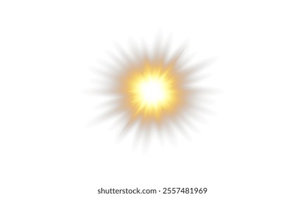 Sunlight with glare effect on transparent background. Superimposition of light, sun rays, transition, light, lens, glare in PNG format. PNG sunlight with light glare .
