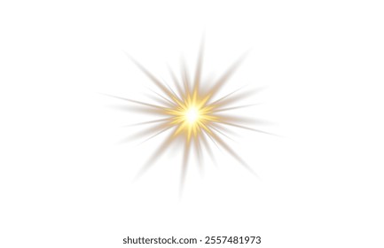 Sunlight with glare effect on transparent background. Superimposition of light, sun rays, transition, light, lens, glare in PNG format. PNG sunlight with light glare .

