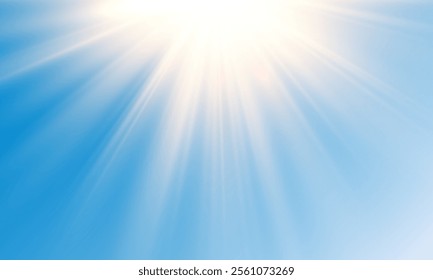 Sunlight with glare effect on transparent background. Superimposition of light, sun rays, transition, light, lens, glare in PNG format. PNG sunlight with light glare .