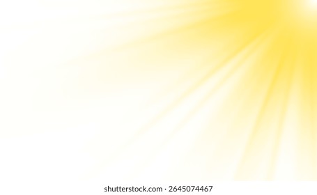 Luz solar com efeito de brilho sobre fundo transparente. Superimposição de luz, raios solares, transição, luz, lente, brilho no formato PNG. Luz solar PNG com brilho luminoso.