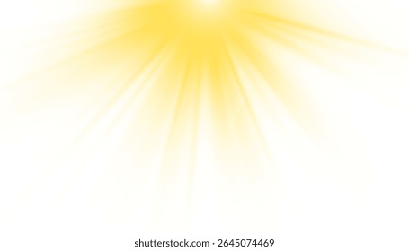 Sunlight with glare effect on transparent background. Superimposition of light, sun rays, transition, light, lens, glare in PNG format. PNG sunlight with light glare .