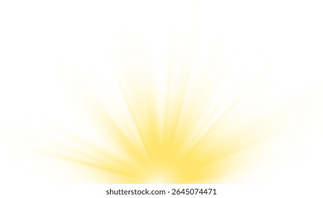 Luz solar com efeito de brilho sobre fundo transparente. Superimposição de luz, raios solares, transição, luz, lente, brilho no formato PNG. Luz solar PNG com brilho luminoso.