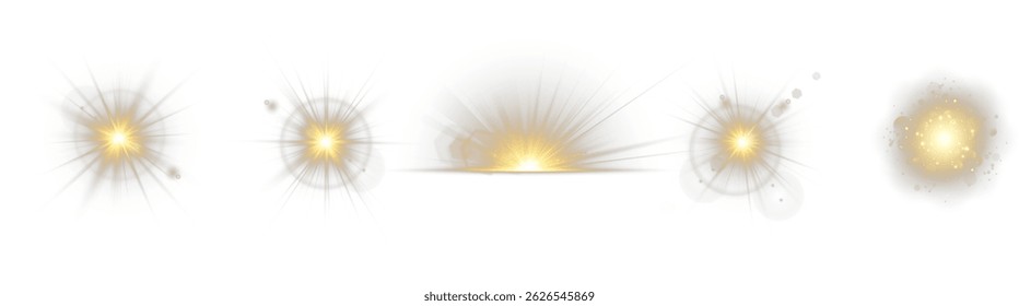 Sunlight glare overlays suit photo and UI edits. Golden light radiates gently in circular formation. Warm light transitions create atmosphere and depth. Soft sun beam effect perfect for nature scenes